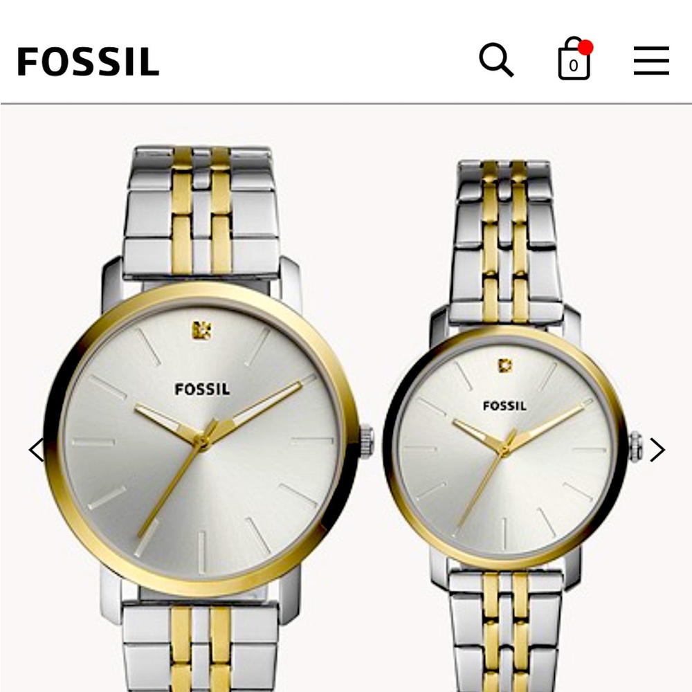 His and Her watch set.  2 tone stainless and gold.  Never worn still in box!!!